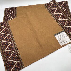 Pier 1 Imports Placemats Bohemian Spice Set of 2 Tan Blue NWT